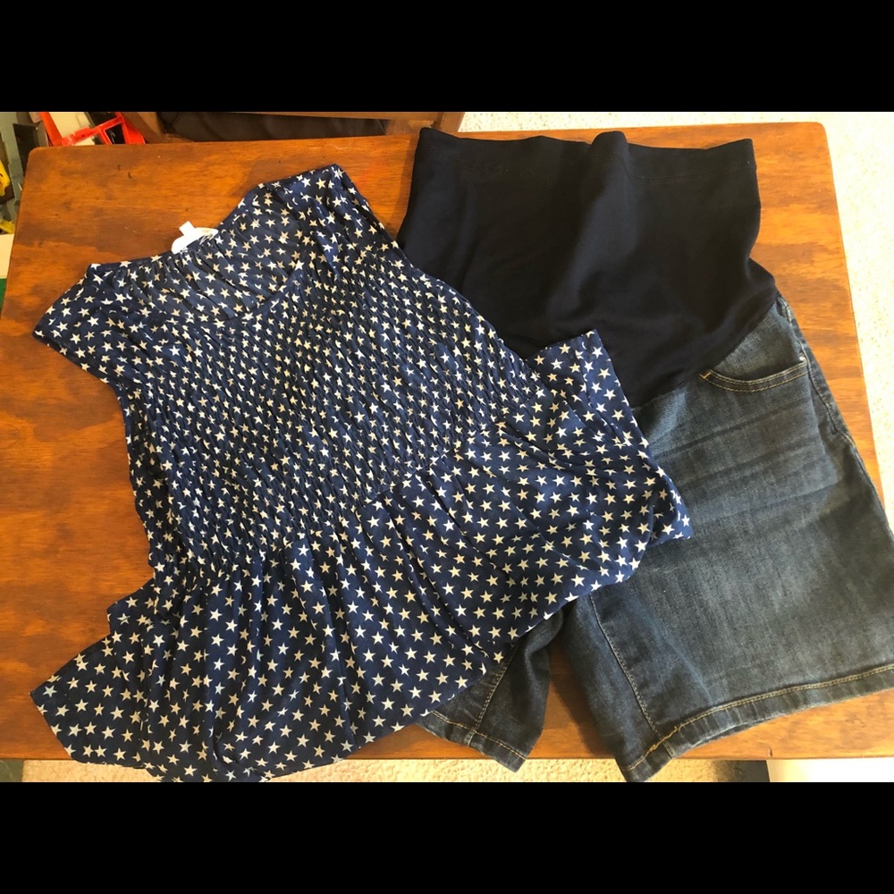 Liz Lange Small Maternity Shorts w Maternity Top M